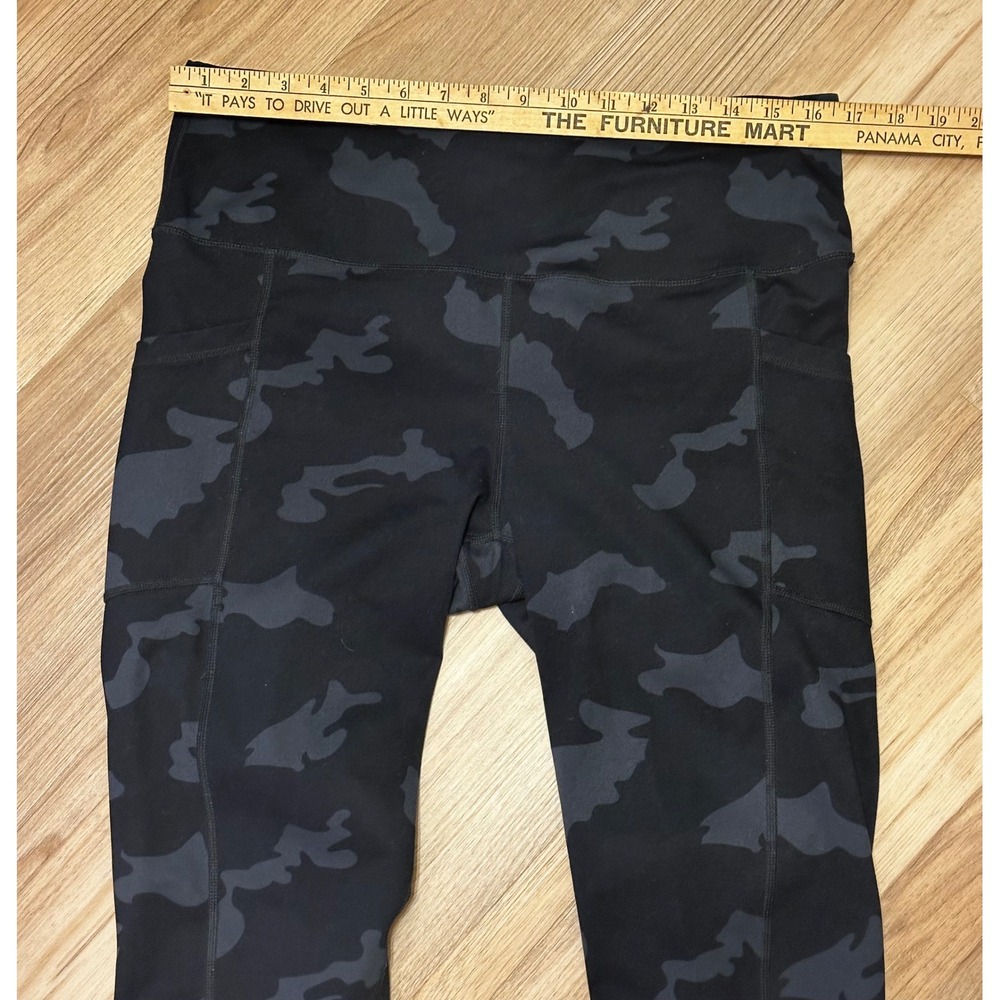 90 Degree by Reflex Womens XL Camo High Waist Side Pocket Leggings Black Gray - Picture 4 of 6